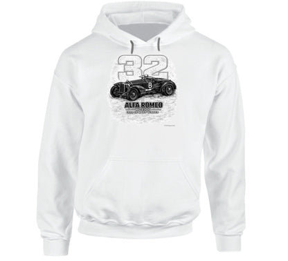 1932 Alfa Romeo vintage car hoodie in white