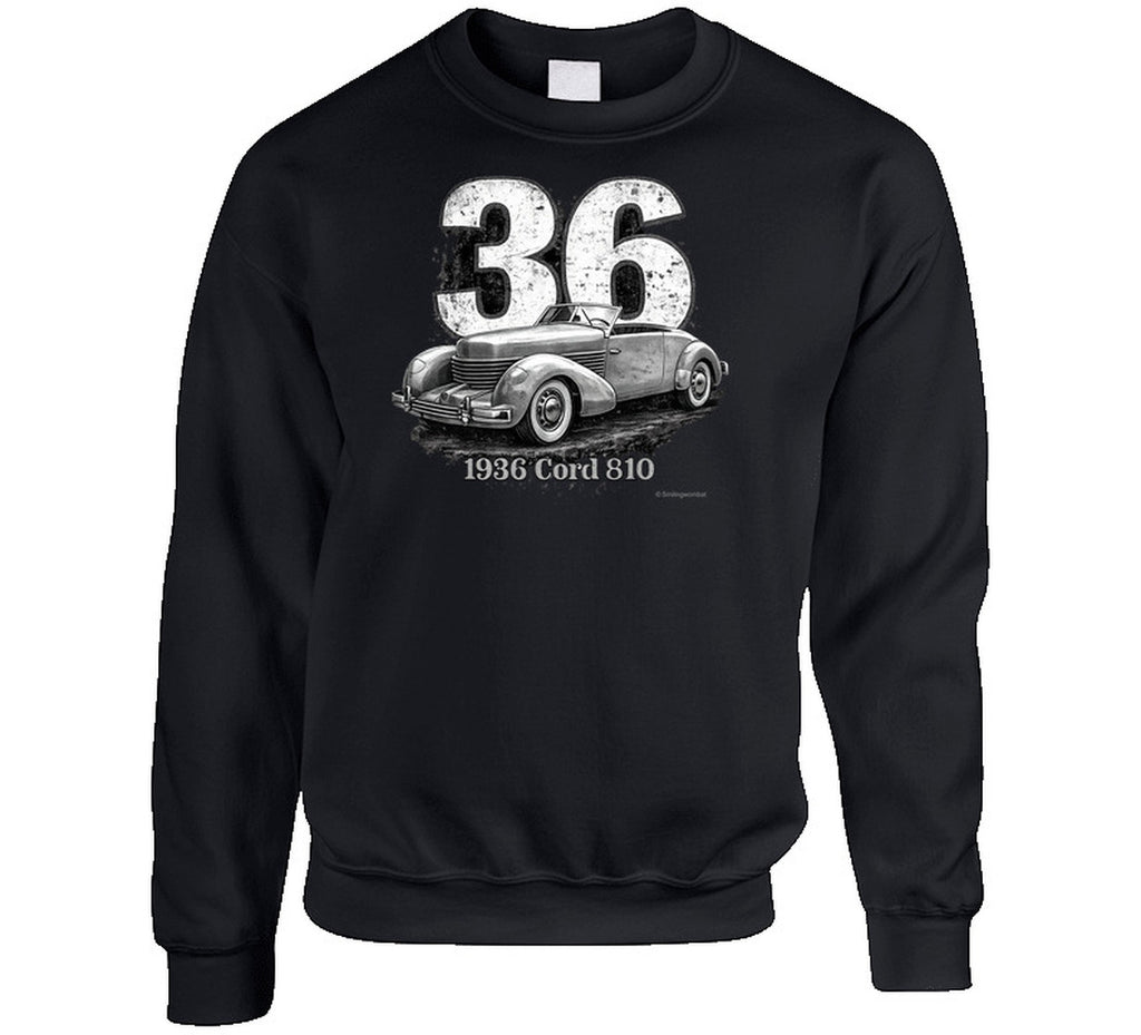 Cord 810 vintage racing sweatshirt in black