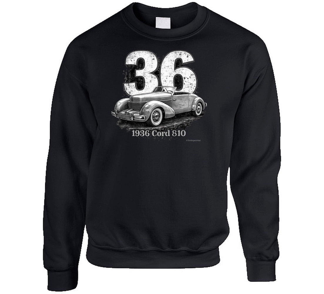 Cord 810 vintage racing sweatshirt in black