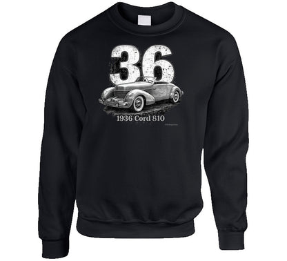 Cord 810 vintage racing sweatshirt in black