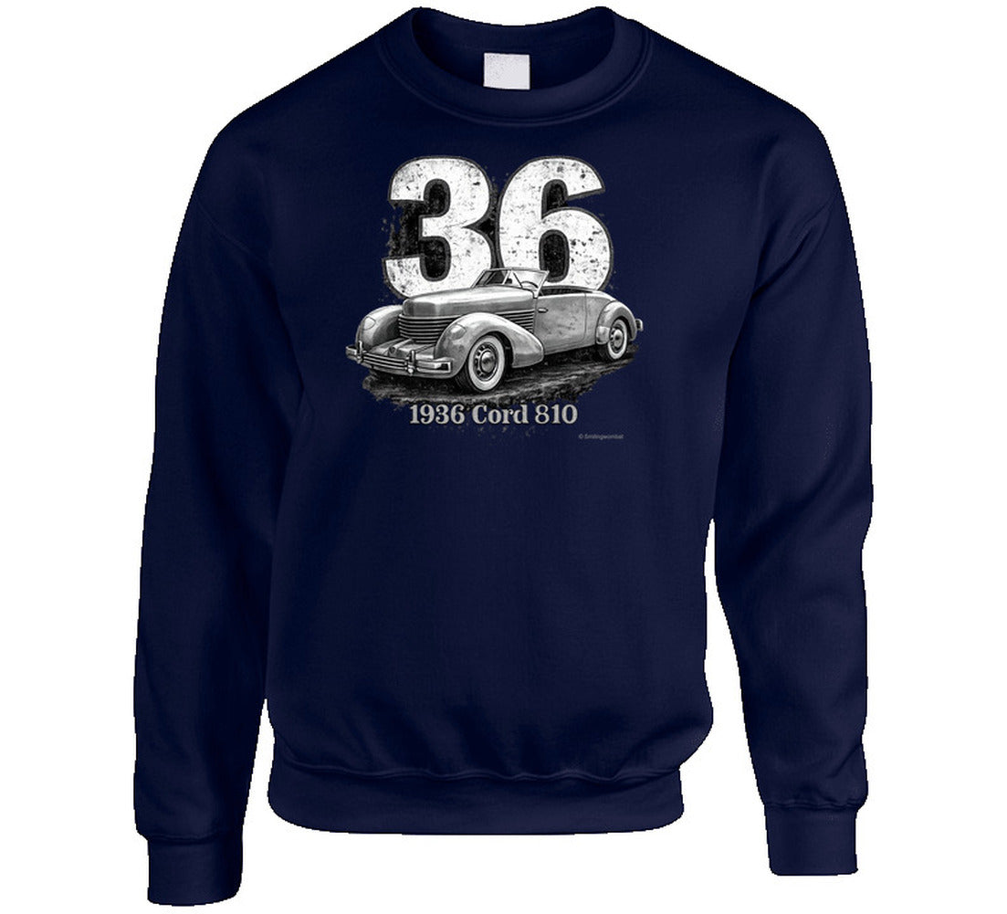 Cord 810 classic car graphic sweatshirt in navy
