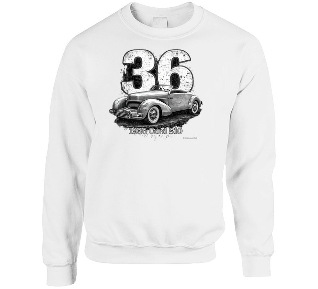 Cord 810 retro motorsport sweatshirt in white