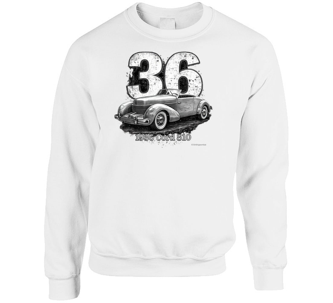 Cord 810 retro motorsport sweatshirt in white