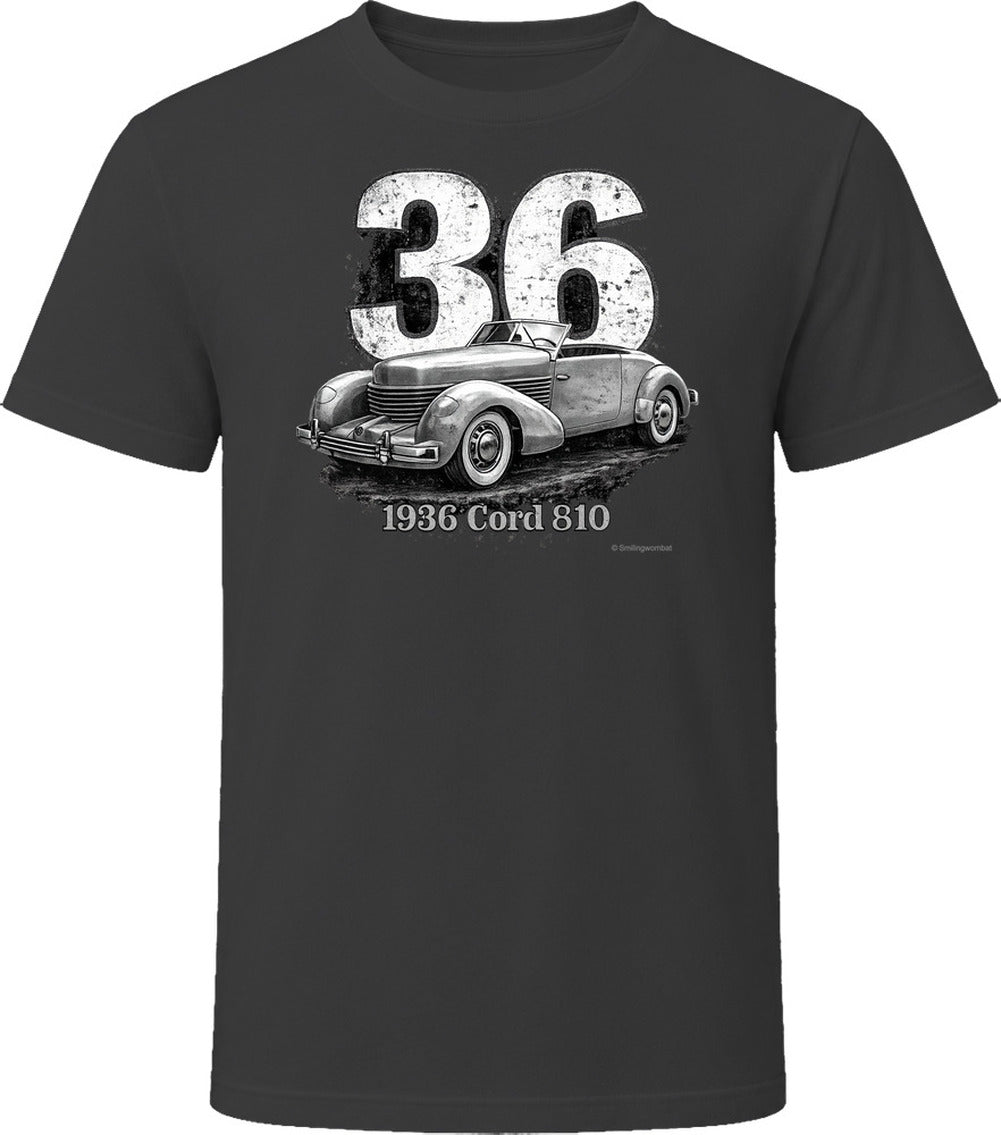 Cord 810 distressed vintage car t-shirt in black