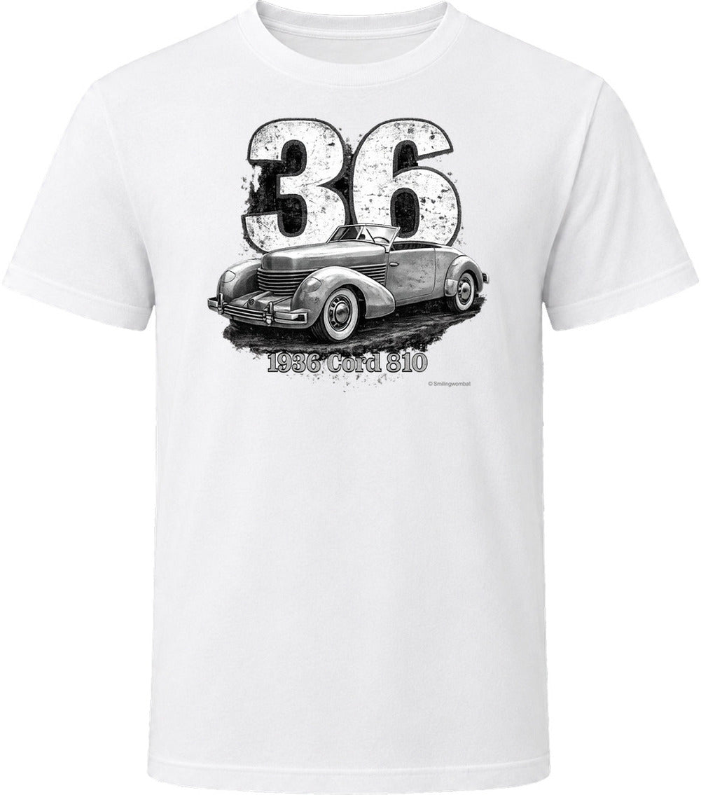 Cord 810 vintage racing graphic t-shirt in white