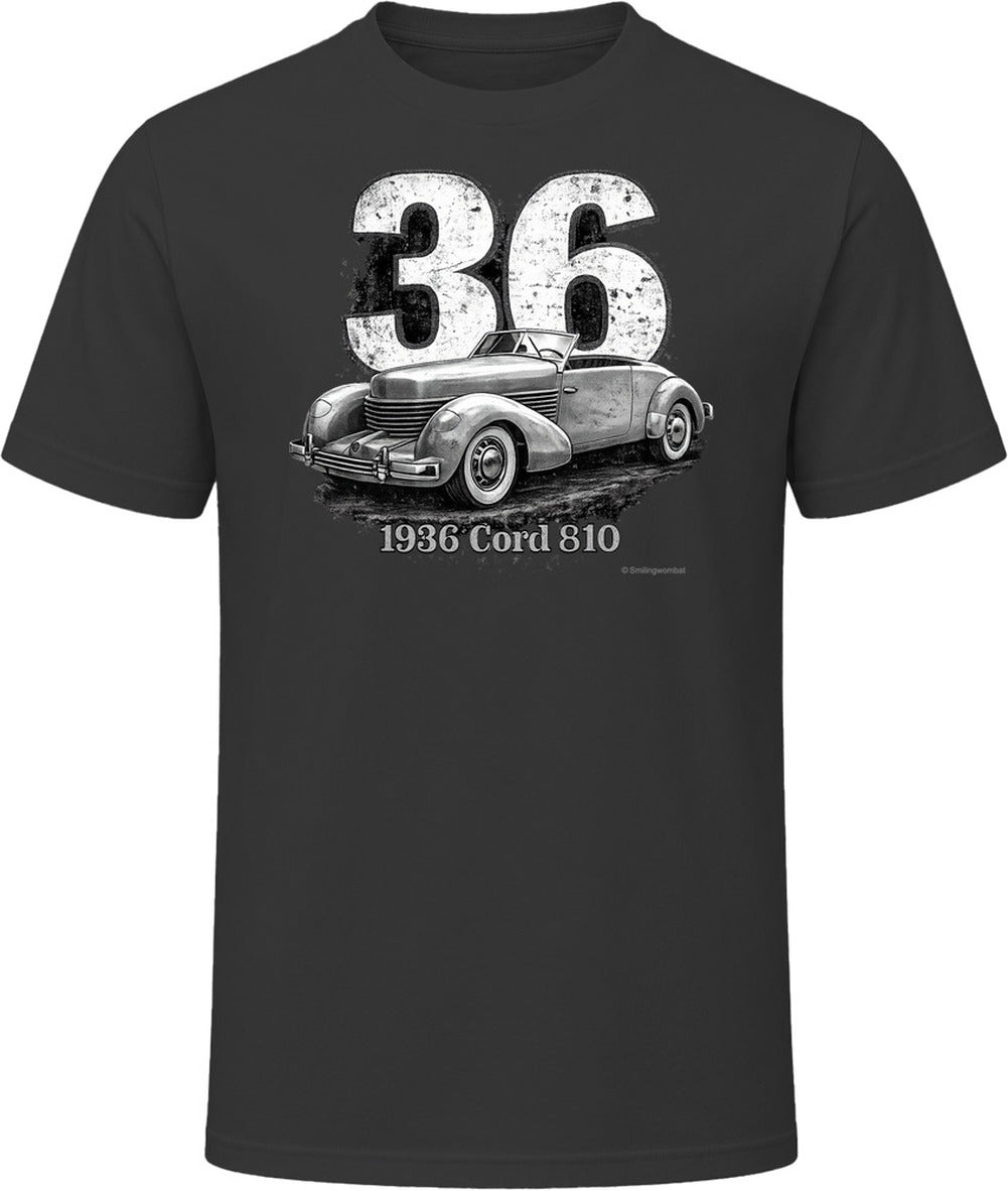Cord 810 distressed vintage car t-shirt in black