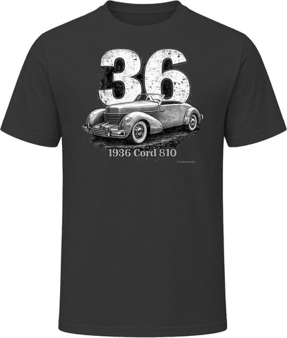 Cord 810 distressed vintage car t-shirt in black