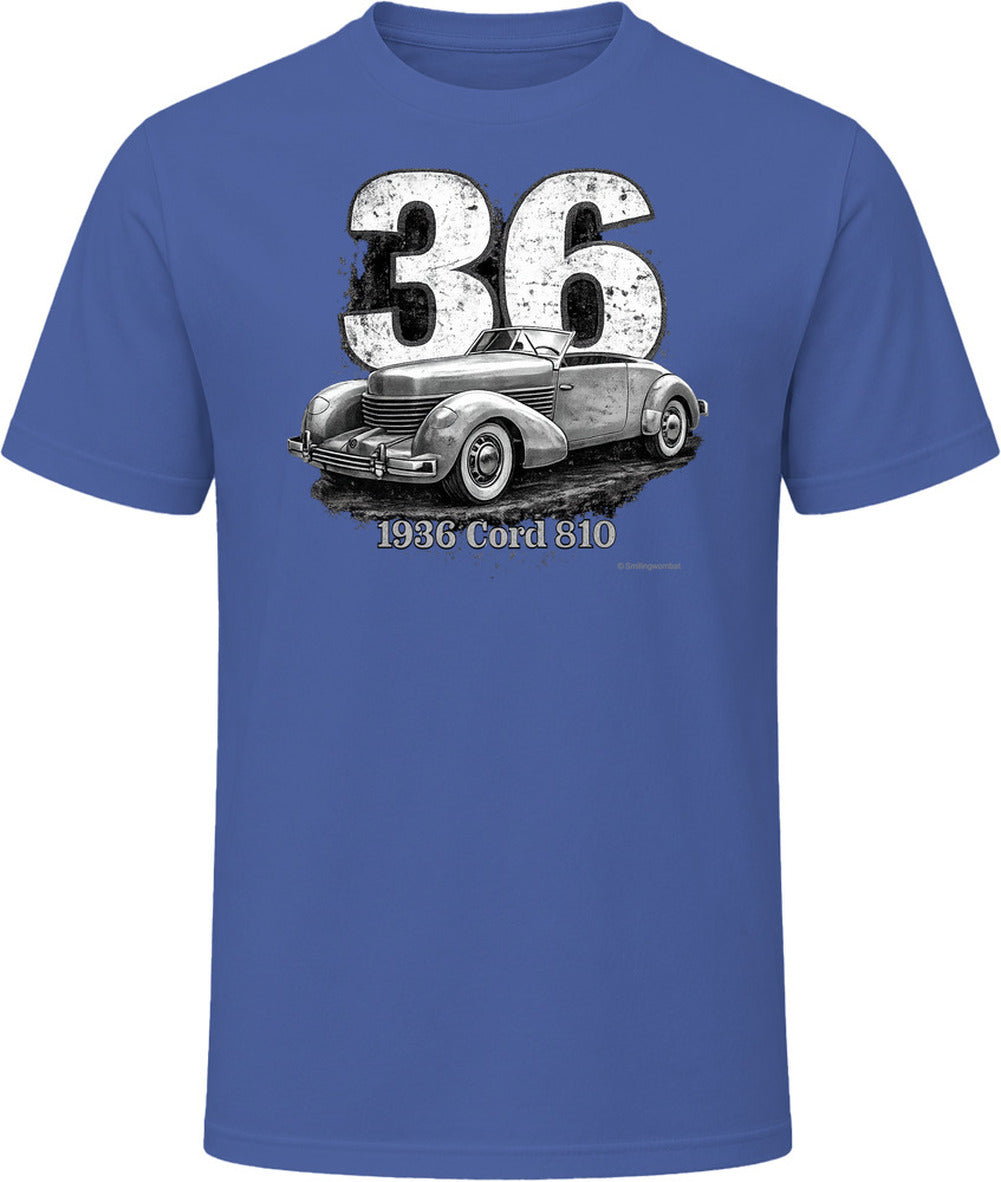 Cord 810 retro racing t-shirt in navy blue