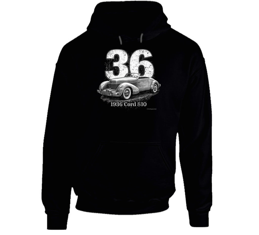 Cord 810 retro automotive hoodie in black