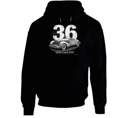 Cord 810 retro automotive hoodie in black