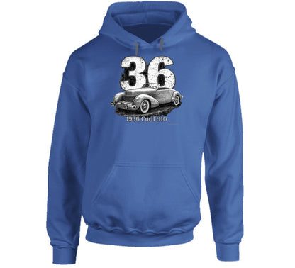 Cord 810 classic racing hoodie in royal blue