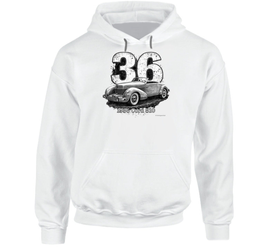 Cord 810 classic car hoodie in white