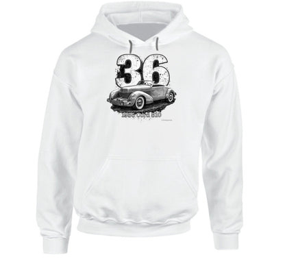Cord 810 classic car hoodie in white