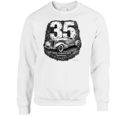 1935 Auburn 851 Speedster vintage motorsport graphic sweatshirt in white