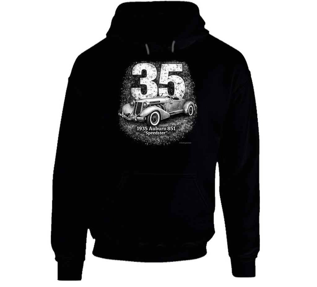 1935 Auburn 851 Speedster retro motorsport graphic hoodie in black