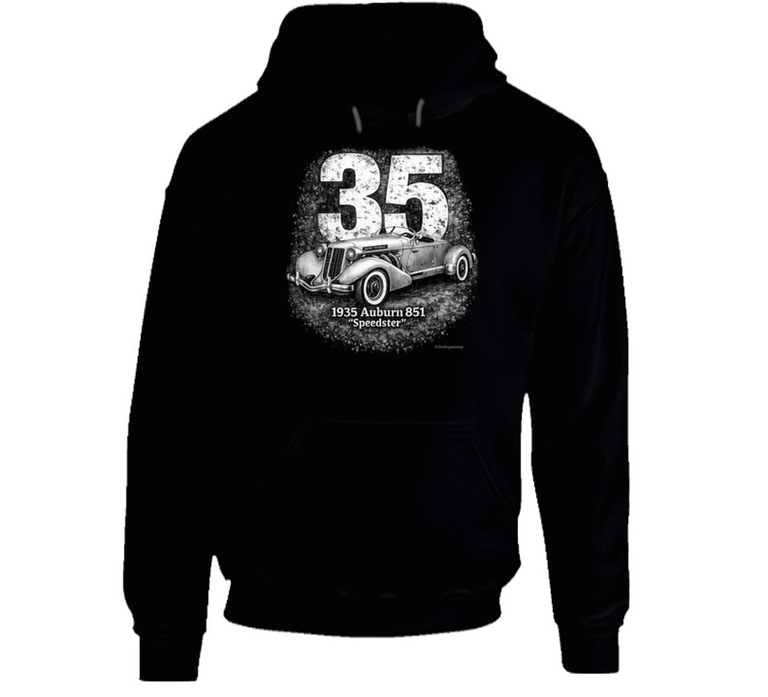 1935 Auburn 851 Speedster retro motorsport graphic hoodie in black