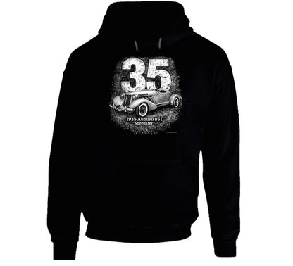 1935 Auburn 851 Speedster retro motorsport graphic hoodie in black