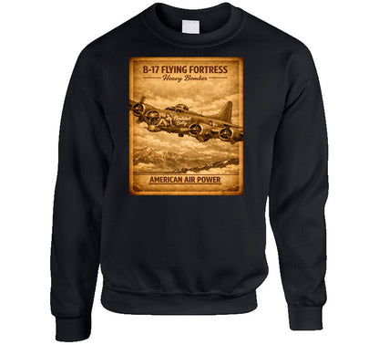 B-17 Heavy Bomber Vintage Graphic Black Sweatshirt – American Air Power
