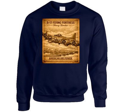 B-17 Flying Fortress Nose Art Navy Crewneck Sweatshirt – Military Apparel