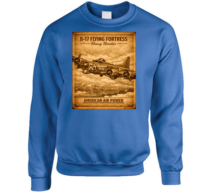 B-17 Bombshell Betty Royal Blue Sweatshirt – WWII Aviation Graphic