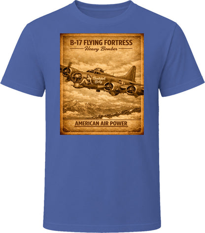 B-17 Heavy Bomber WWII Nose Art Navy T-Shirt – American Air Power Collection