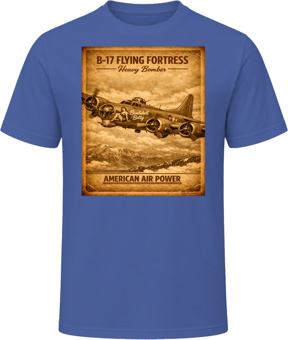 B-17 Heavy Bomber WWII Nose Art Navy T-Shirt – American Air Power Collection