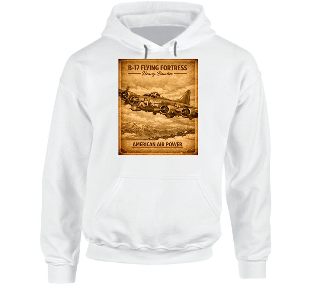 B-17 Flying Fortress WWII Bomber White Pullover Hoodie – Smiling Wombat