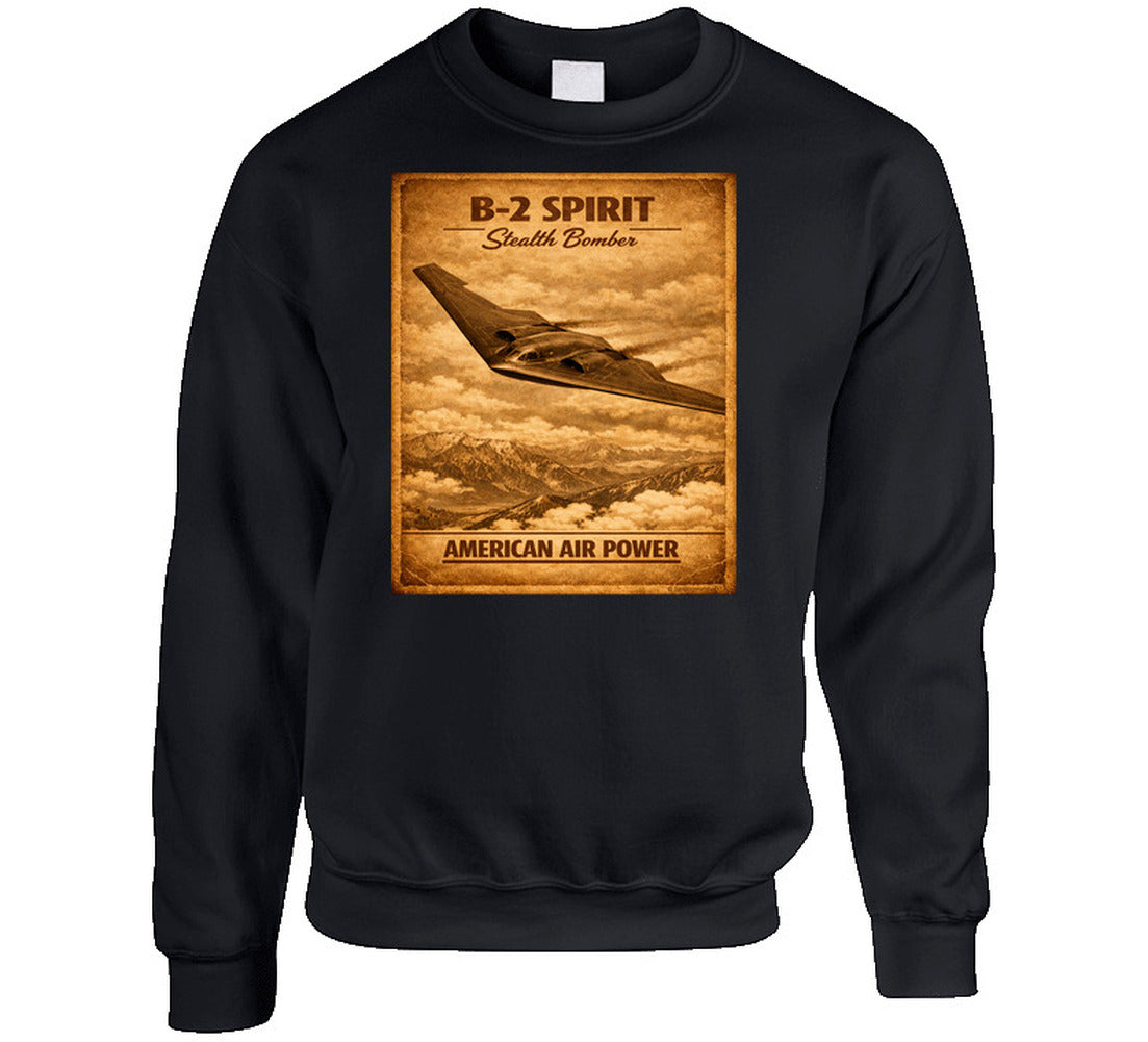 B-2 Spirit Stealth Bomber black sweatshirt military aviation Smiling Wombat