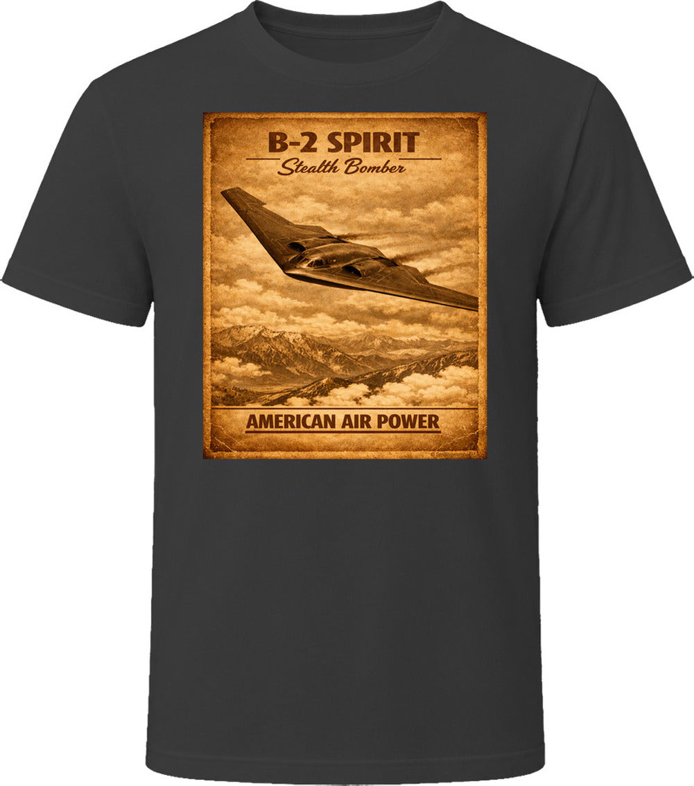 B-2 Spirit Stealth Bomber white t-shirt distressed vintage American Air Power graphic