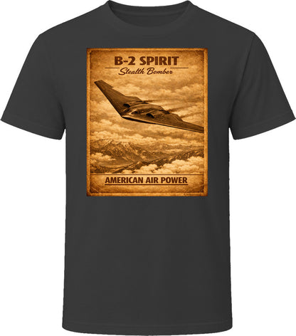 B-2 Spirit Stealth Bomber white t-shirt distressed vintage American Air Power graphic
