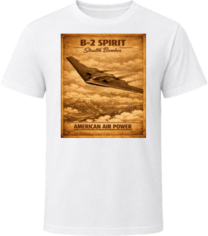 B-2 Spirit Stealth Bomber white t-shirt distressed vintage American Air Power graphic