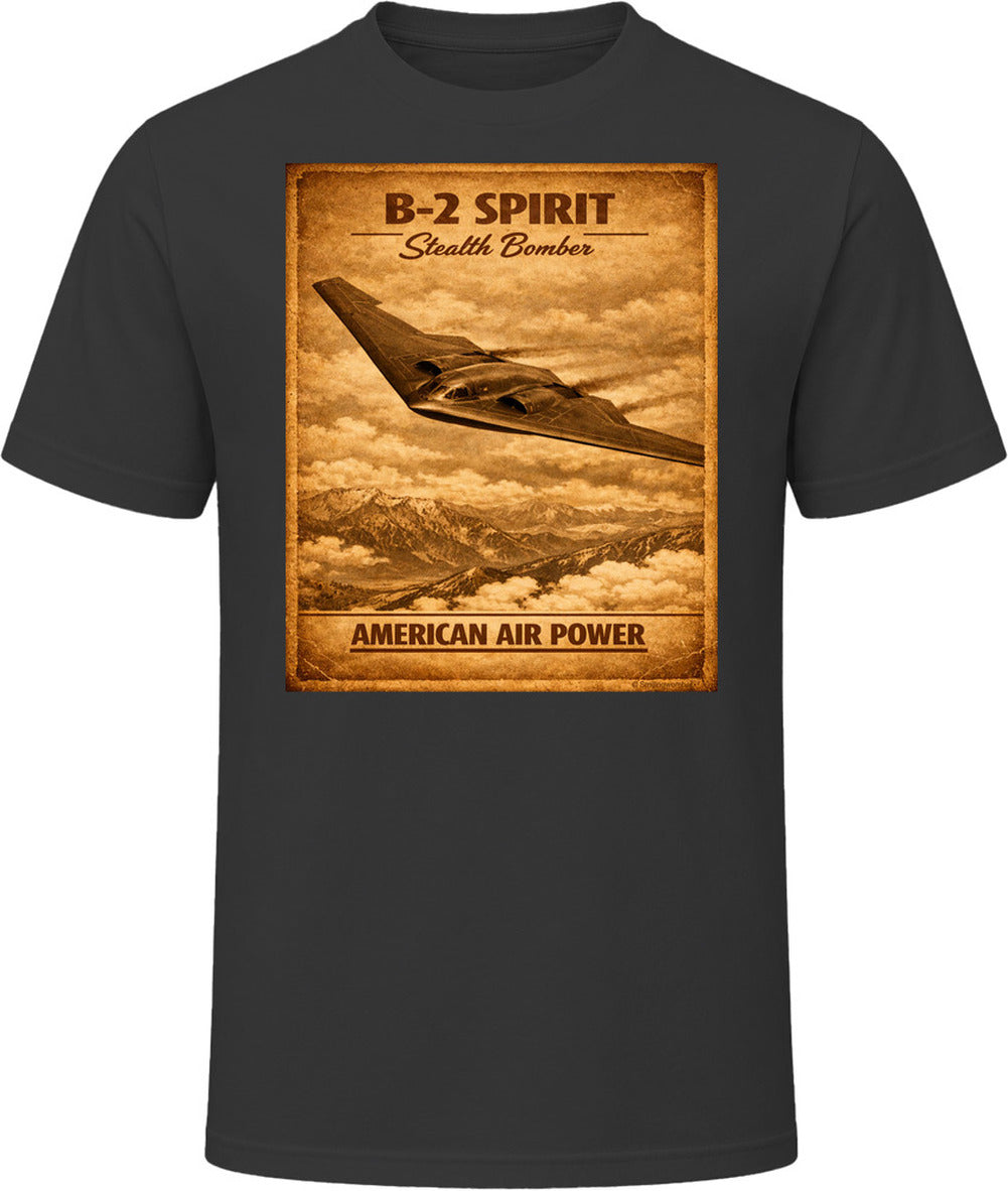 B-2 Spirit Stealth Bomber white t-shirt distressed vintage American Air Power graphic