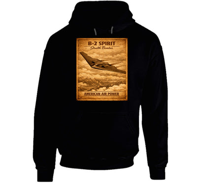 B-2 Spirit Stealth Bomber black hoodie military aviation distressed design