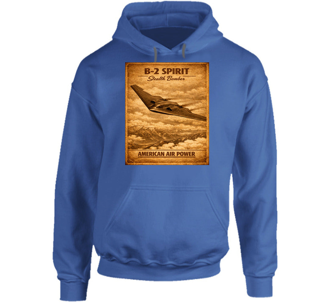 B-2 Spirit Stealth Bomber royal blue hoodie American Air Power collection