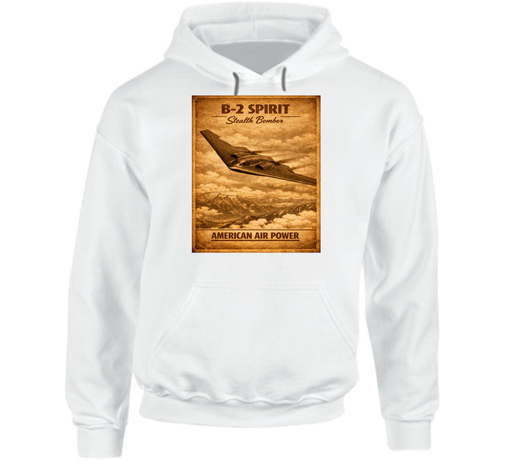 B-2 Spirit Stealth Bomber white hoodie American Air Power vintage graphic hoodie