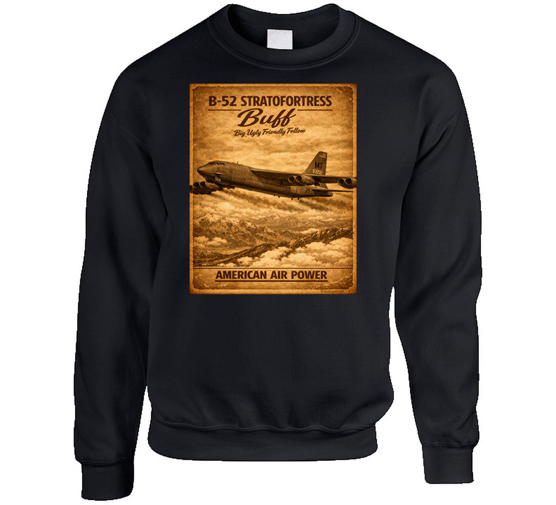 B-52 Stratofortress BUFF American Air Power vintage distressed graphic sweatshirt in black