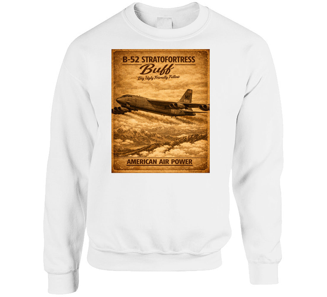B-52 Stratofortress BUFF American Air Power vintage distressed graphic sweatshirt in white