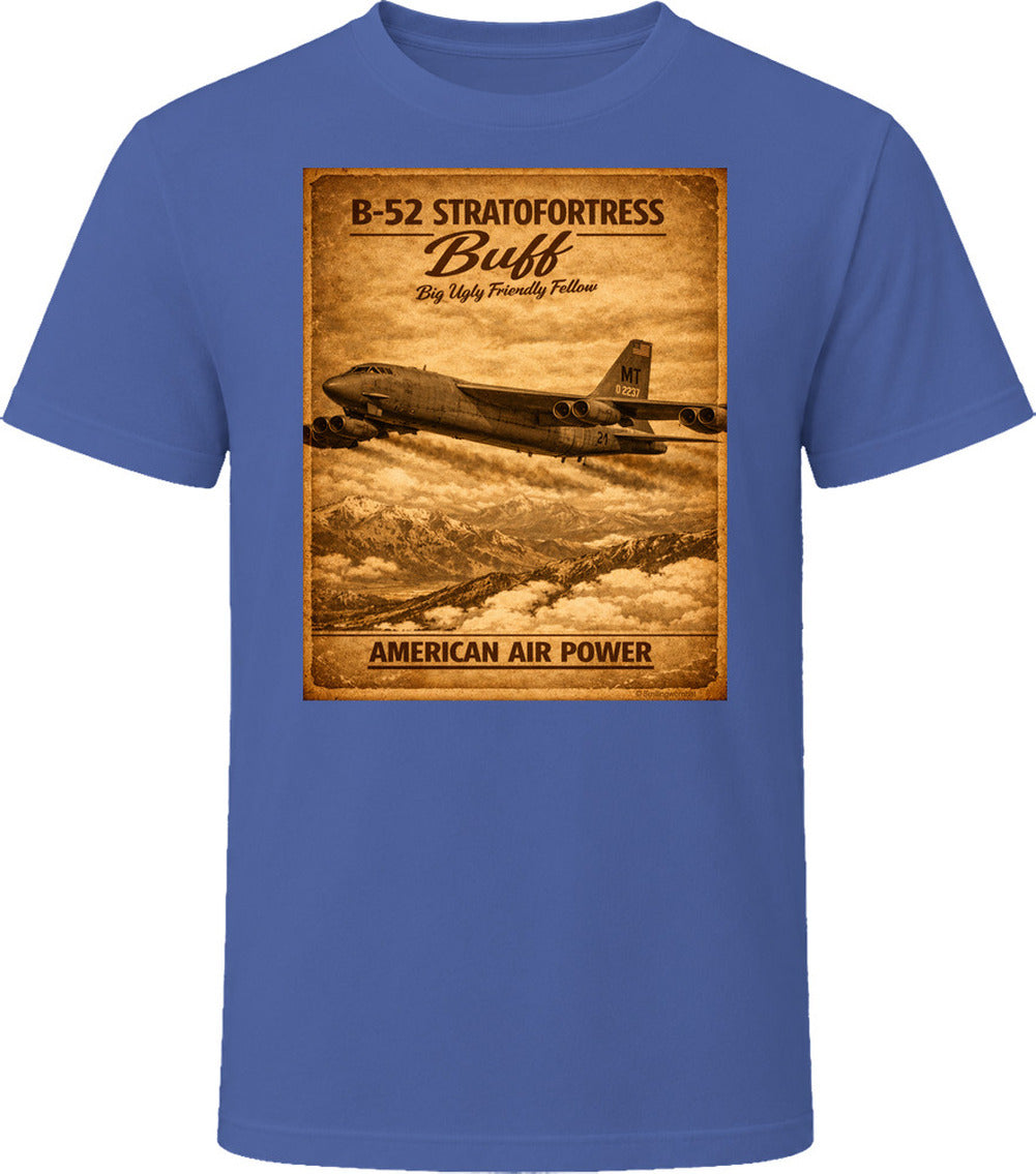 B-52 Stratofortress BUFF American Air Power vintage distressed graphic T-shirt in navy