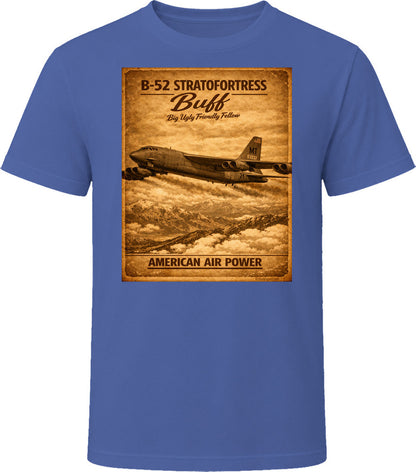 B-52 Stratofortress BUFF American Air Power vintage distressed graphic T-shirt in navy