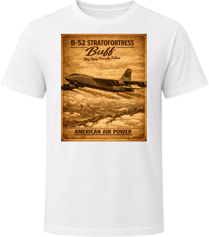 B-52 Stratofortress BUFF American Air Power vintage distressed graphic T-shirt in white