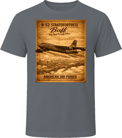 B-52 Stratofortress BUFF American Air Power vintage distressed graphic T-shirt in charcoal grey