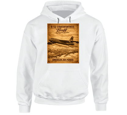 B-52 Stratofortress BUFF American Air Power vintage distressed graphic hoodie in white