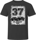 1937 SS Jaguar 100 retro racing graphic t-shirt in black