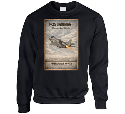F-35 Lightning II stealth fighter graphic sweatshirt in black – 