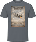 F-35 Lightning II military aviation t-shirt in charcoal grey – Smiling Wombat
