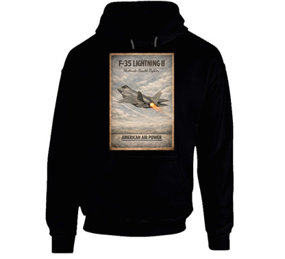 F-35 Lightning II stealth fighter graphic hoodie in black – Smiling Wombat