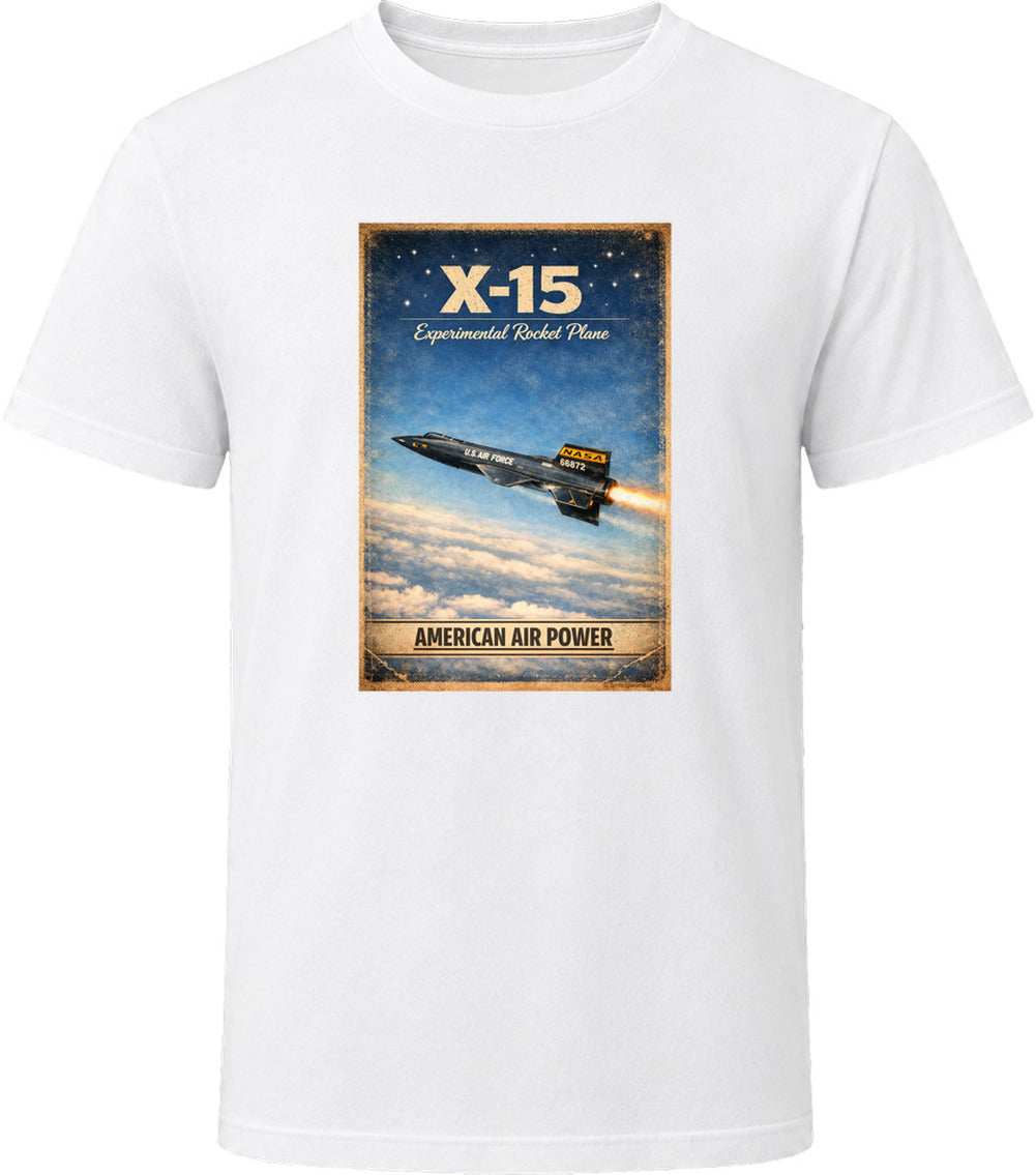 X-15 Rocket Plane white t-shirt — American Air Power distressed vintage graphic tee