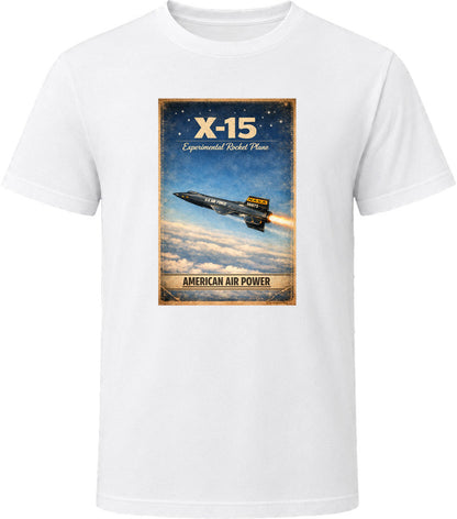 X-15 Rocket Plane white t-shirt — American Air Power distressed vintage graphic tee