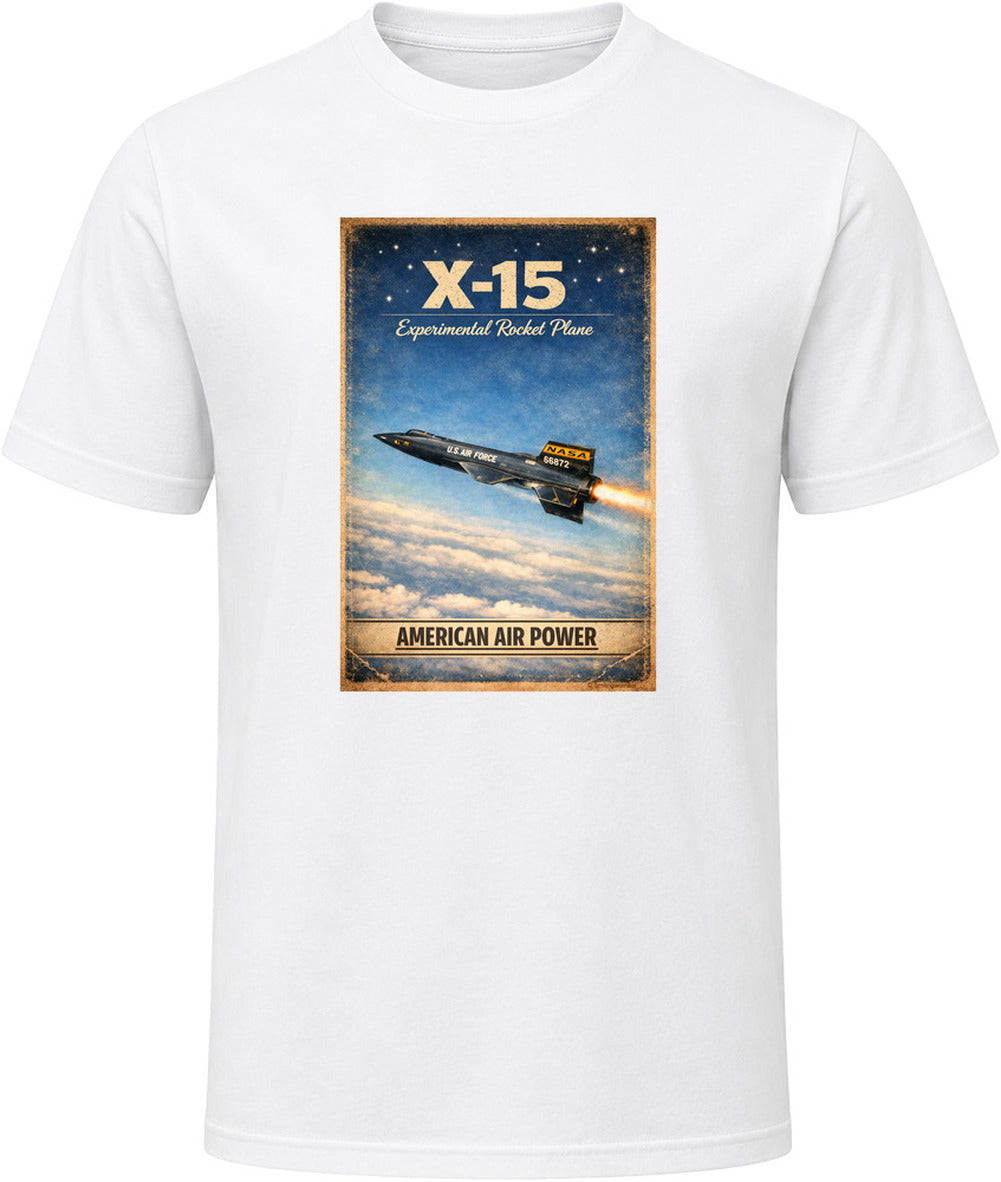 X-15 Rocket Plane white t-shirt — American Air Power distressed vintage graphic tee