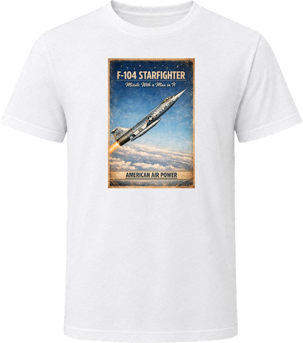 F-104 Starfighter American Air Power vintage graphic T-shirt in white